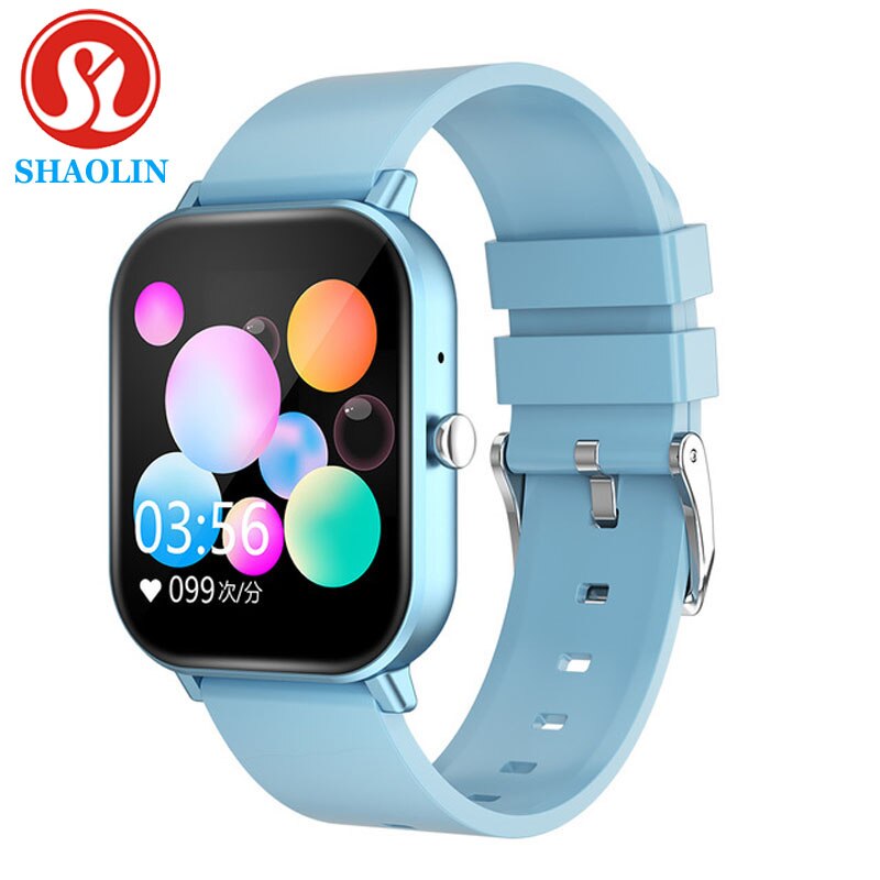 SHAOLIN montre intelligente femmes hommes pleine touche Fitness Tracker tension artérielle horloge intelligente femmes Smartwatch pour apple Watch Xiaomi ios: Blue