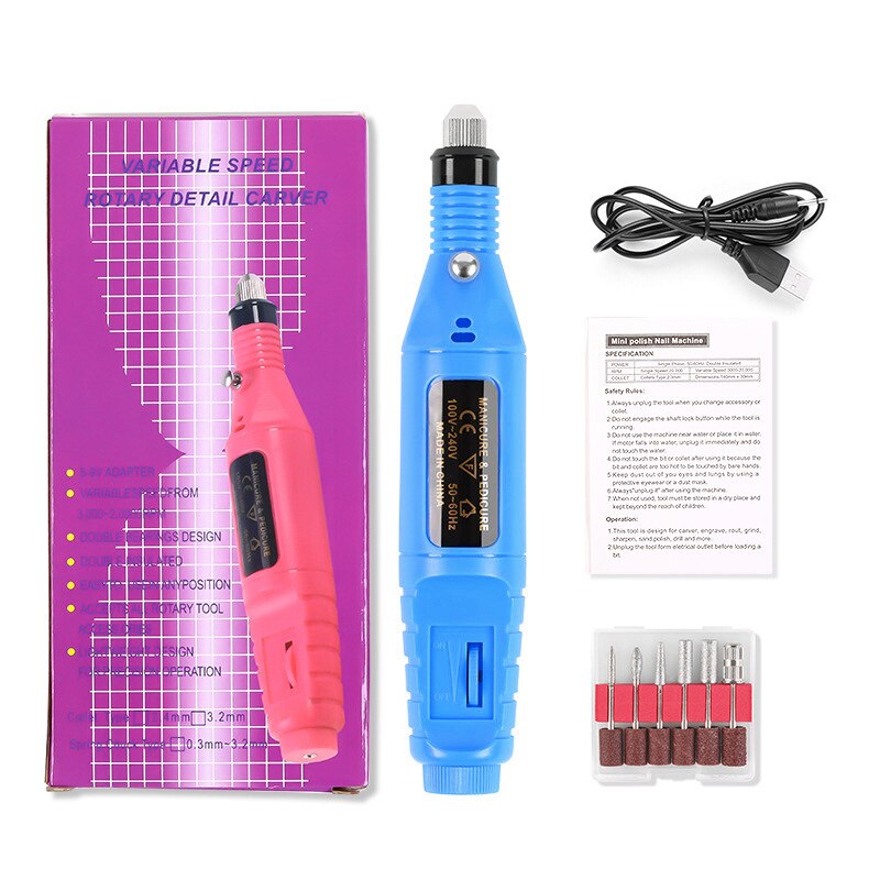 7 Colors Nail Polisher Electric Mini High Speed Re... – Grandado