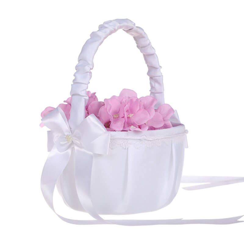 Suitable Wedding Flower Basket Flower Petal Basket Wedding Flower Basket Western Style Lace Wedding Supplies
