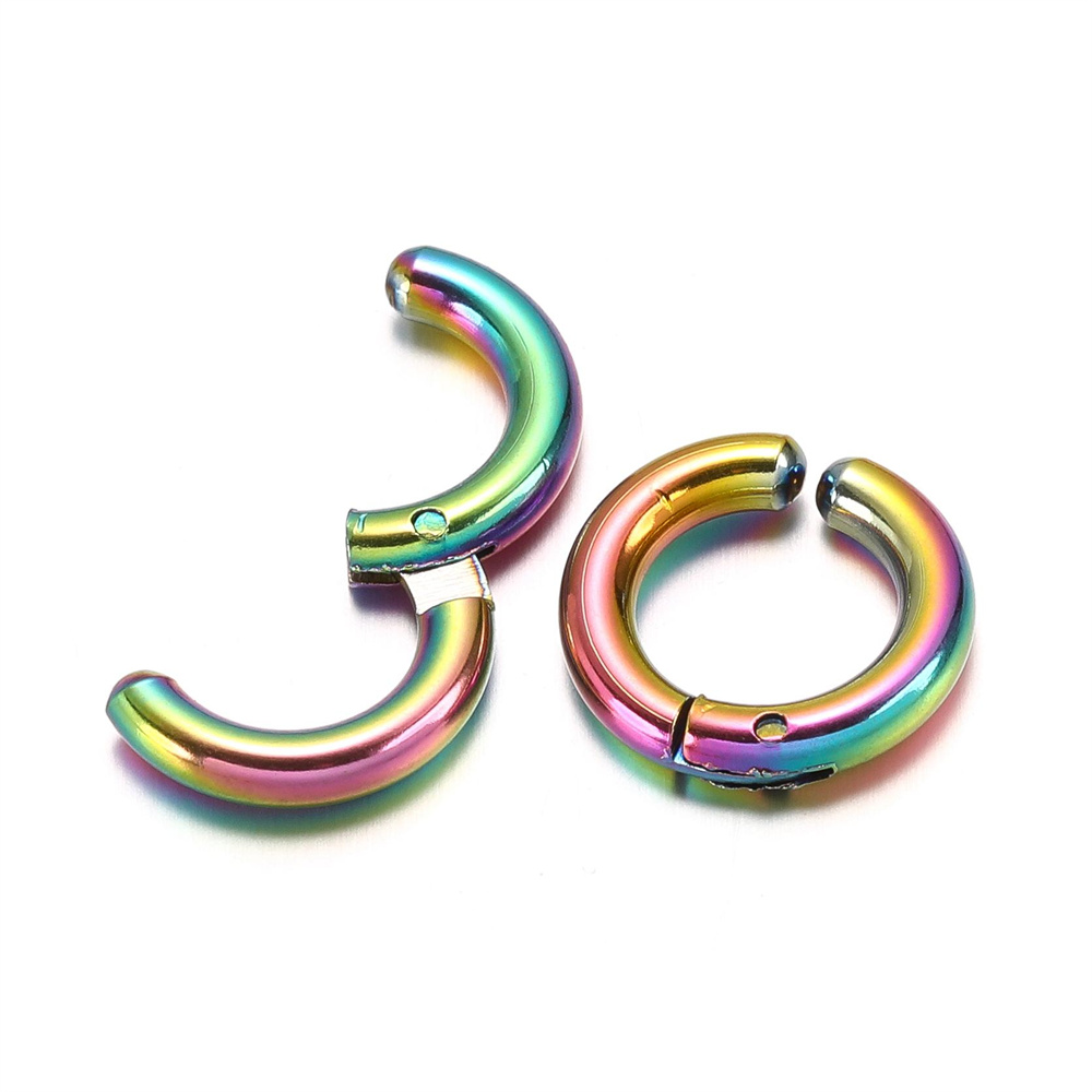 6pz/3coppie Orecchini a clip per orecchio in acciaio inossidabile per donna Uomo non penetrante Cerchio per orecchio rotondo Orecchini finti punk Gioielli per orecchio semplice: Zinco blu placcato