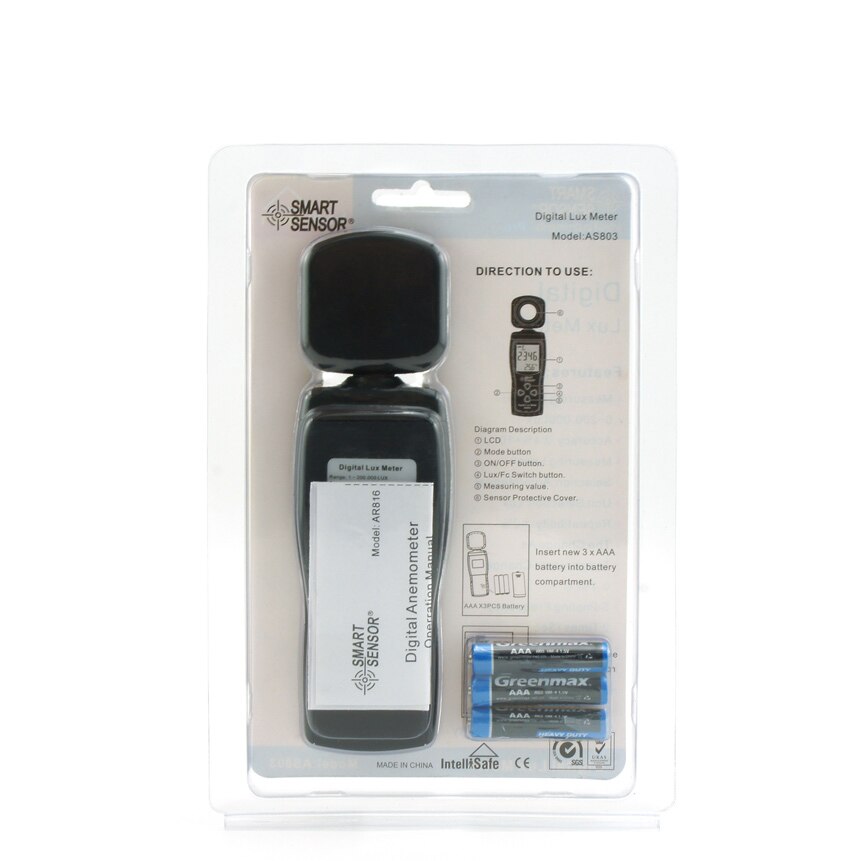 Portable Luxmeter Digital Light Meter Lux Meter Photometer UV Radiometer LCD Luxmeter Handheld Illuminometer Tester