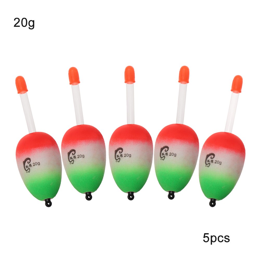 Ensemble de 5 pièces de flottaison en mousse EVA, boule de pêche lumineuse, Bobber, 10g/15g/20g/30g/40g/50g/80g/90g/100g: 20g
