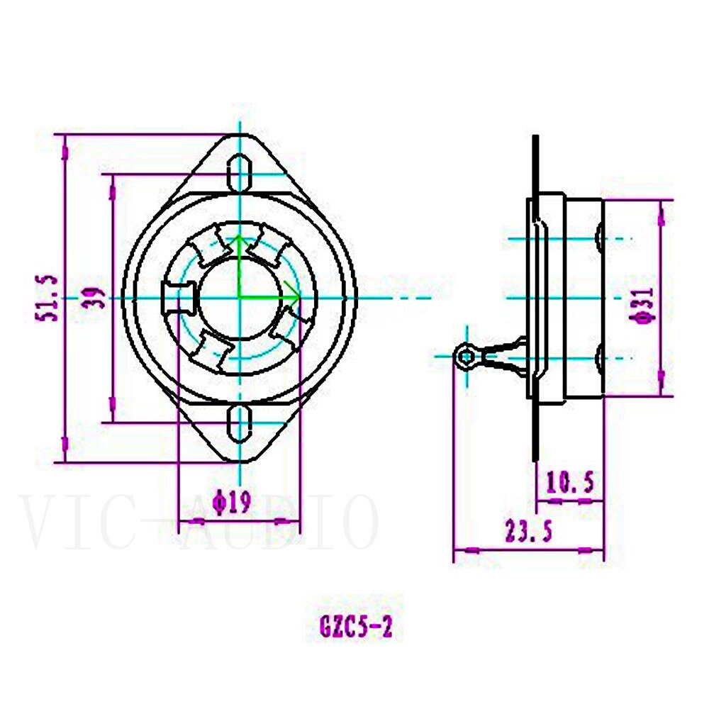 2PCS Ceramic Tube Socket GZC5-2 5Pins Electron Tube Seat For FD422 24 37 46 27 FU-7 807 Vacuum Tube Amplifier HIFI DIY
