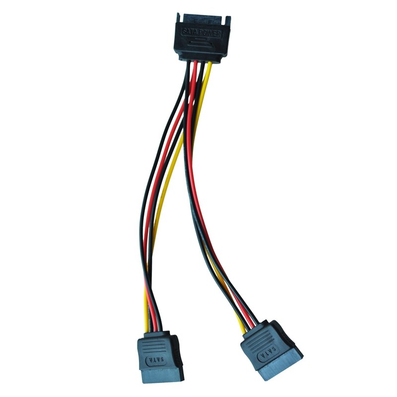 1Pcs 2-Port Sata Splitter Power Cable (2X12-Pin) &amp; 1Pcs 6In Sata Power Y Splitter Power Cable - M/F