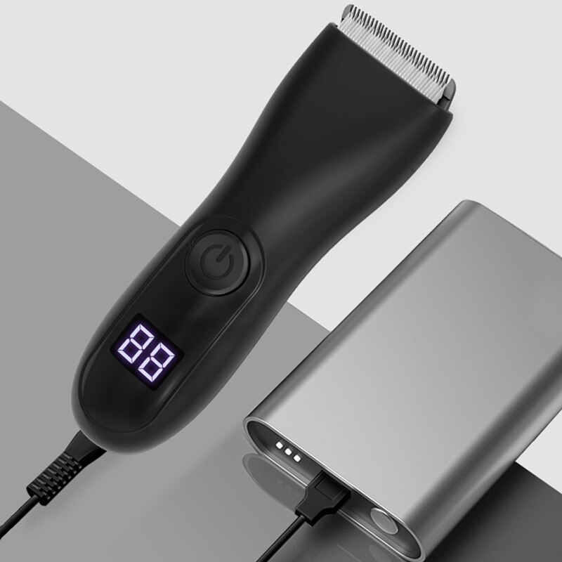Recortadora Digital LCD para hombres, cortadora de vello púbico, cortadora de aseo corporal, depiladora recargable