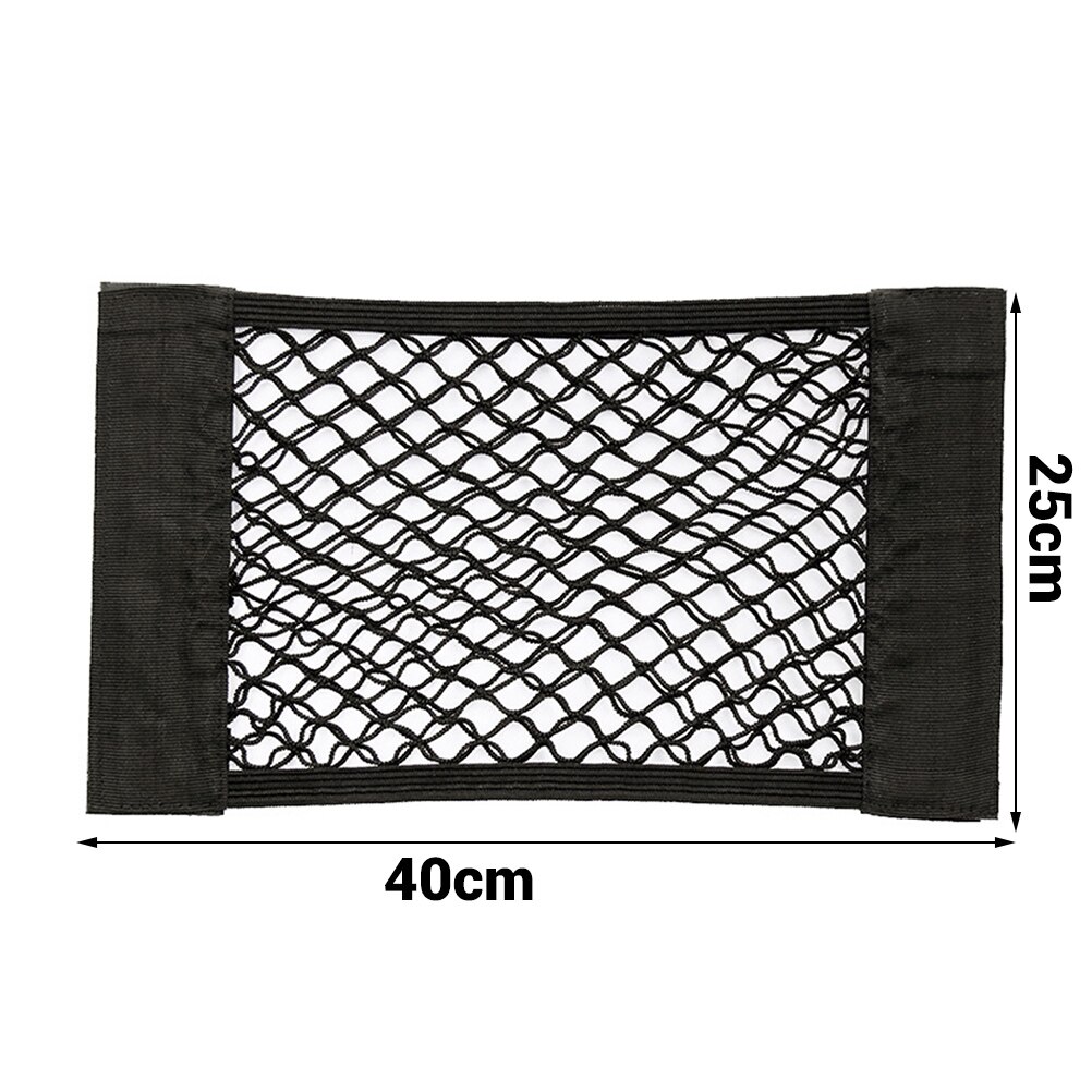 35cm 40cm 60cm 80cm auto achterbank opbergtas mesh auto organizer dubbeldekker elastisch koord net sticker zak tas: 4025cm
