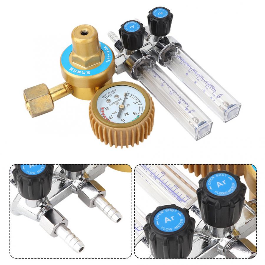 Zinc alloy Pneumatic Tools 0.25MPa Argon Gas Pressure Reducer Regulator Double Gauge Meter Welding Accessory Gas Regulator