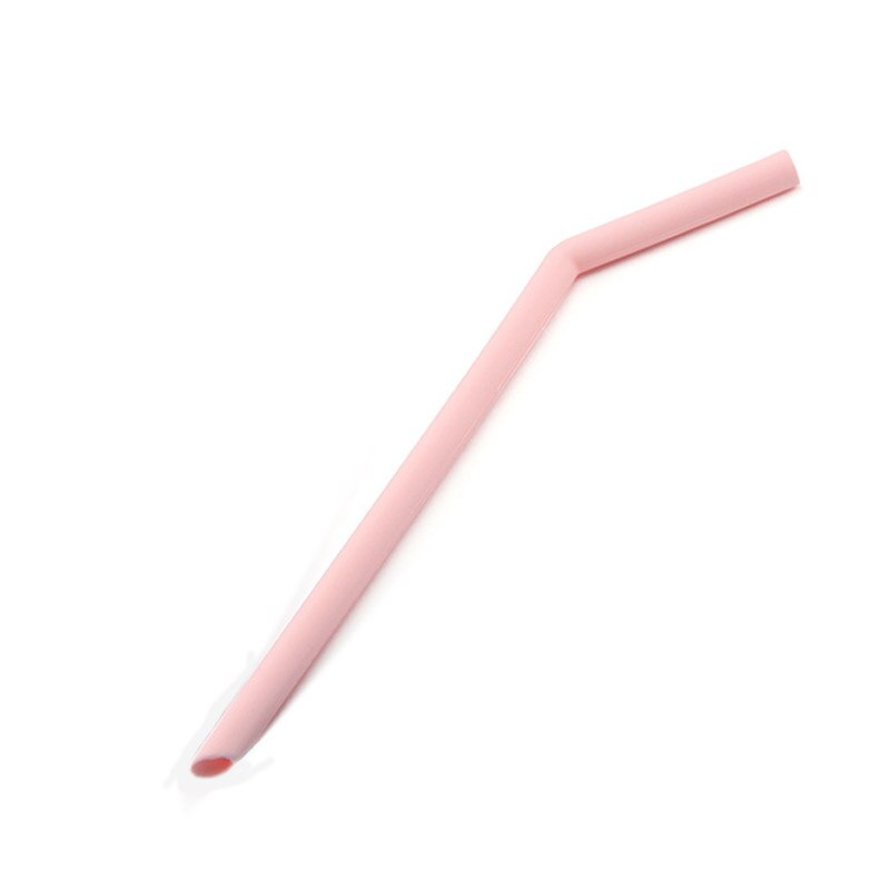 Food grade fold drinker populær resirkulering silikon cocktail godteri farge halm festrekvisita rett 1pc: Buet rosa