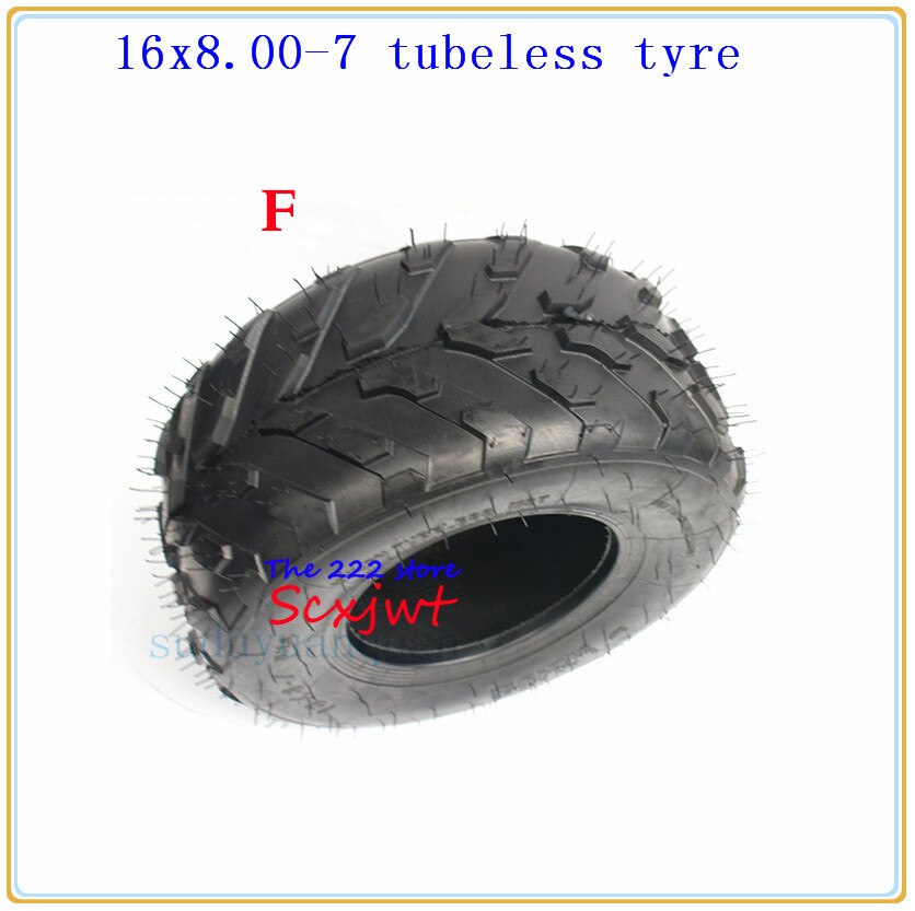16 x 8-7 (200/55-7)  kart bildeler 7 tommer atv dekk 16 x 8.00-7 16 * 8-7 motorvei dekk terreng dekk slitesterke hjul dekk
