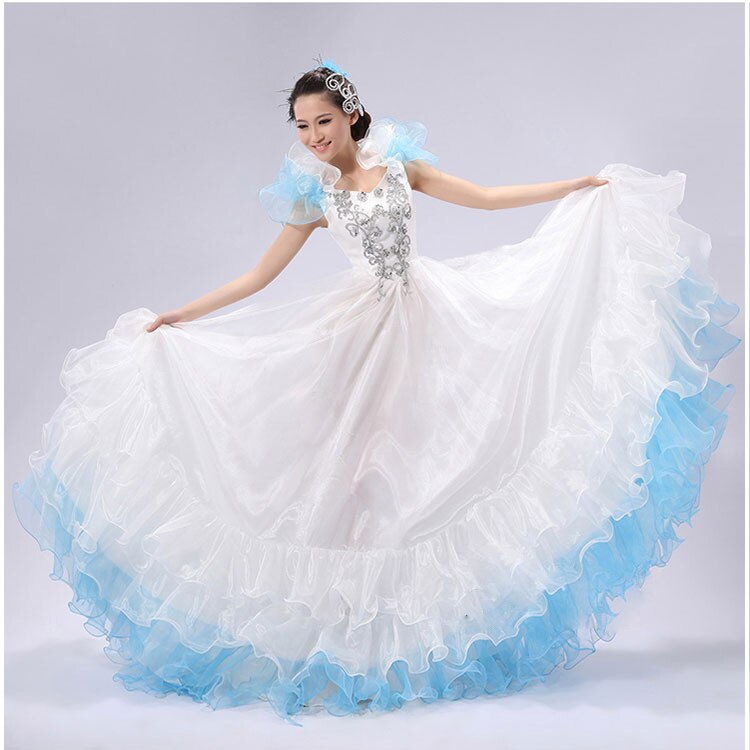 Danza de vientre español 550 grados vestido falda traje largo Flamenco faldas spaarse Flamenco juck Vestidos para mujeres niñas