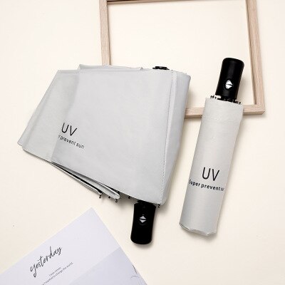 1ps Anti-Uv ins frauen stil Automatische Regenschirm 3-fach Sonnig regenschirm Beschichtung Regen Schicht Winddicht Tragbare Regenschirme 50%