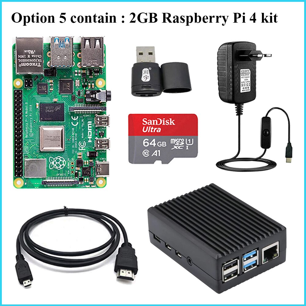Carcasa de aleación de Metal para Raspberry Pi 4, carcasa de refrigeración pasiva para Raspberry Pi 4 Modelo B Pi4 4B