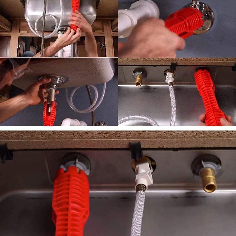 Faucet and Sink Installer Multi-purpose Wrench for Toilet Bowl Sink Bathroom Kitchen Plumbing