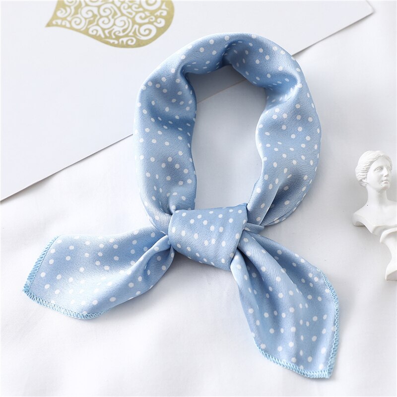 Women Small Satin Silk Scarf Square Print Wrap Foulard Femme Handkerchief Bandana Neck Hair Skinny Tie Scarves Shawls XC: FX-125