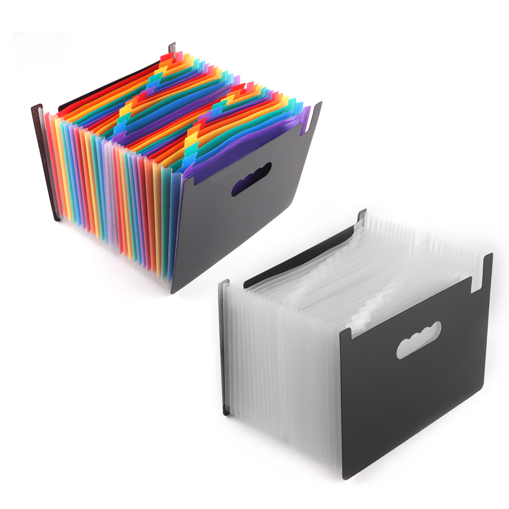 Nueva carpeta de archivos en expansión, 24 bolsillos, carpeta A4 de acordeón, 2 estilos para oficina