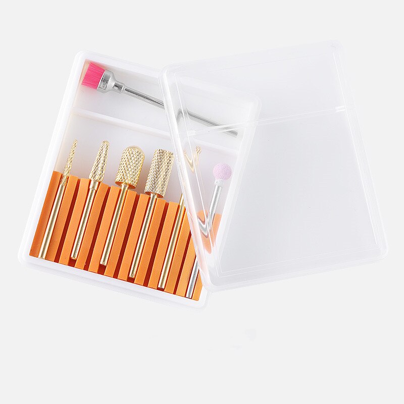 7Pcs/Set Tungsten Steel Nail Drill Bit Drill Ceramic Nails Things Punte Fresa Unghie Head Sanding for Nail Art