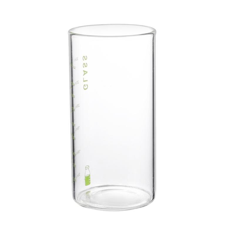 Taza medidora de agua de vidrio Simple de 301-400ML, botella portátil de vidrio para jugo, taza de leche con escala