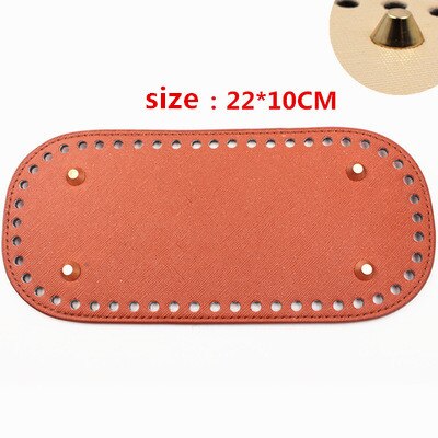 1 Pc Oval Long Round Leather Bottom with Holes Rivet for Knitted Bag PU Leather Bag Accessories DIY Woven Crochet Bag Bottom: G