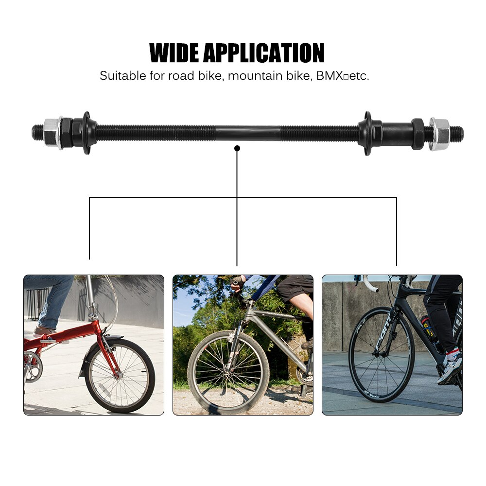 Bicycle Wheel Hub Extended Rear 240mm Axle Rear Steel Solid Spindle Shaft For Mountain Bike Snowmobile Bicycle Accessories