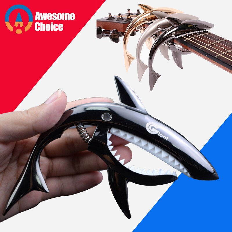 Shark Aluminium Metal Gitaar Capo Quick Change Clamp Key Akoestische Klassieke Gitaar Capo Tone Aanpassen Gitaar Onderdelen