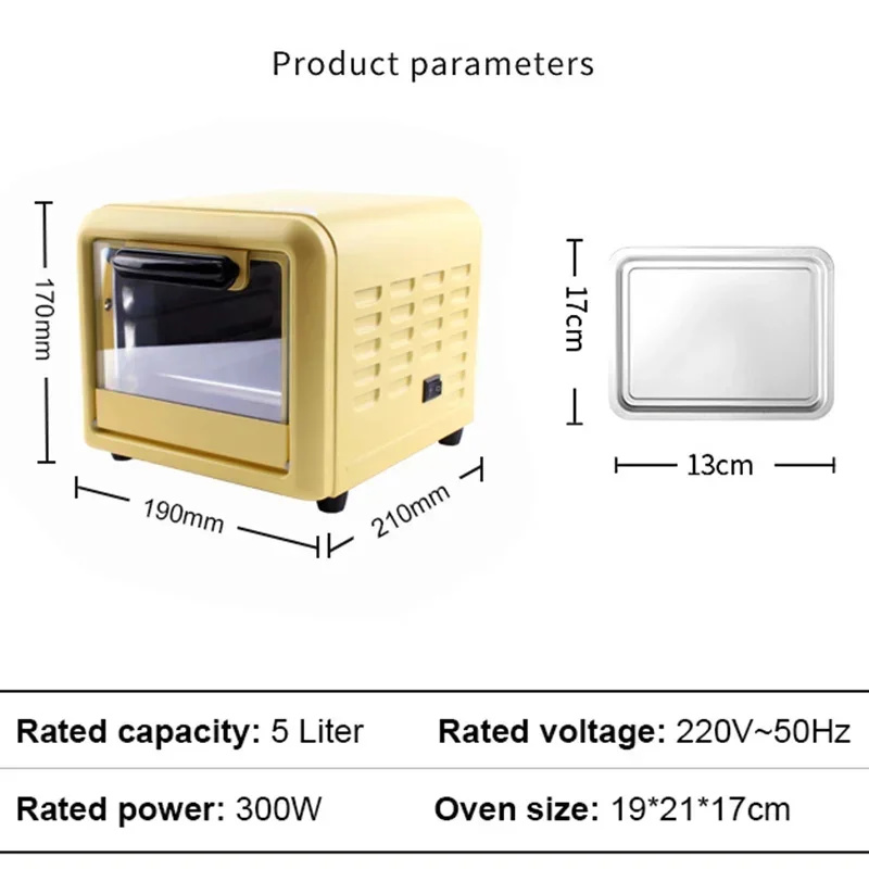 Multifunksjonell Mini Elektrisk Ovn BAIHUAI - 300W, 5L, for Pizza, Pannekake, Brød, Kake
