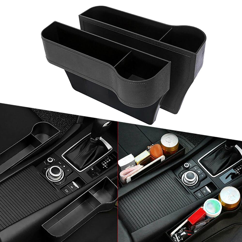 Caja Universal para hueco de asiento de coche, caja para asiento izquierdo/derecho, soporte para botellas de teléfono, caja para coches, accesorios para automóviles, color negro/Beige/marrón
