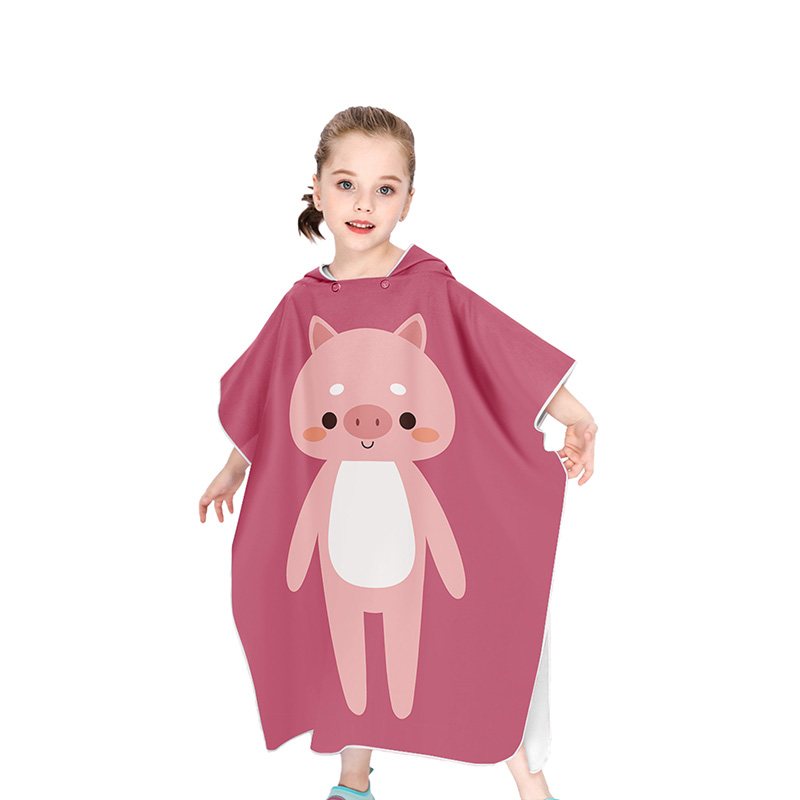 Cartoon Gedrukt Microfiber Surf Wetsuit Veranderende Met Kap Handdoek Poncho Robe Hooded Licht Gewicht Kids Strand Zwemmen Gewaad Handdoek: 13D