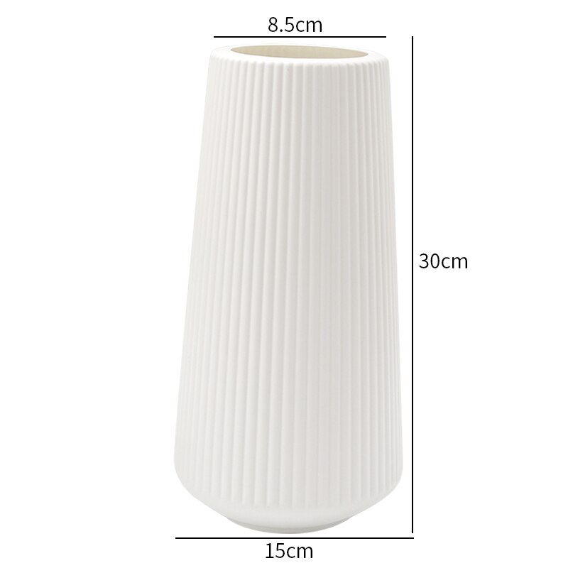 Vases for Decoration Home Plastic Vase White/Blue Flower Basket Arrangement Living Room Modern Style Simple Artistical: Type A White 30cm