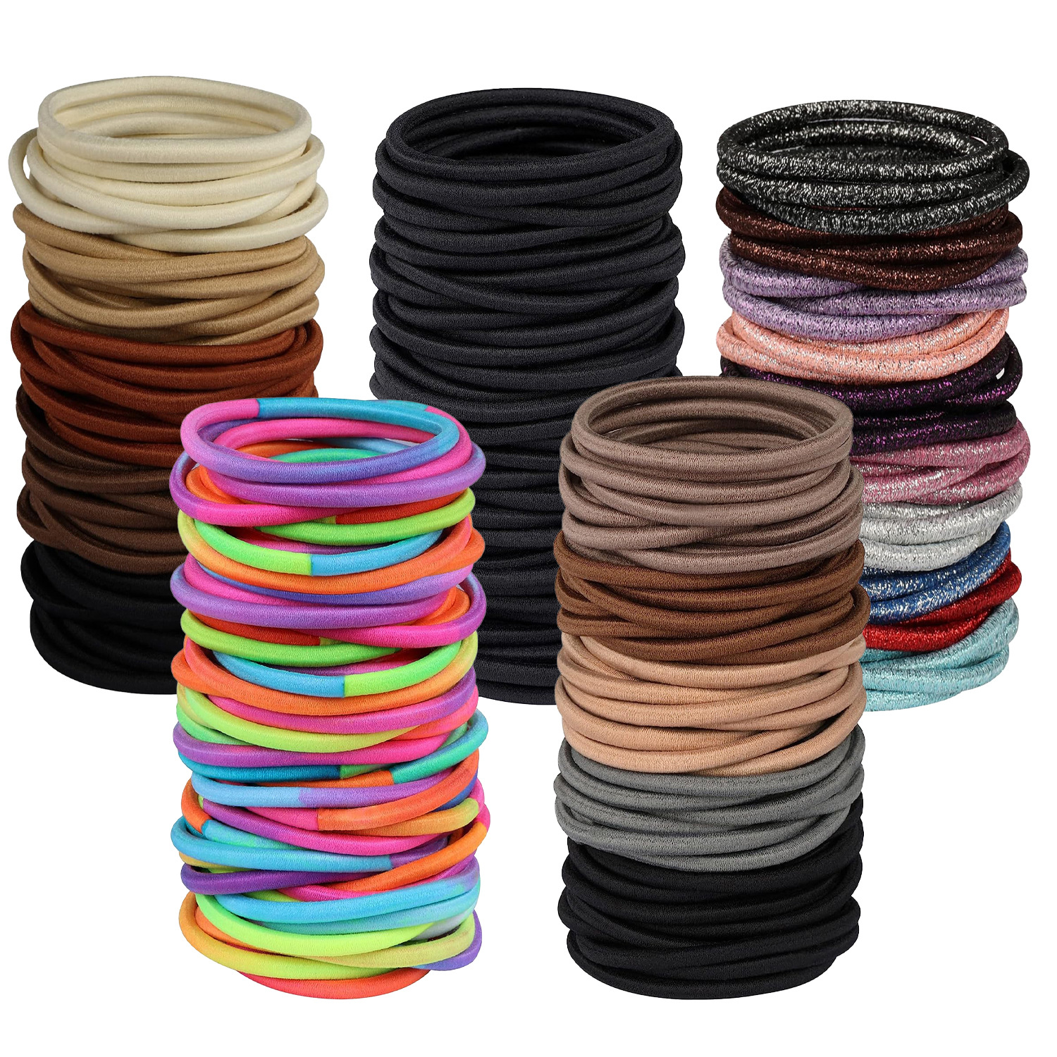 10/50 stuks 4mm Mix Kleur Zwart Geen schade Elastieken Haarbanden Bands Leagues Paardenstaarten Houders voor Mannen Vrouwen Meisjes en Jongens Bulk
