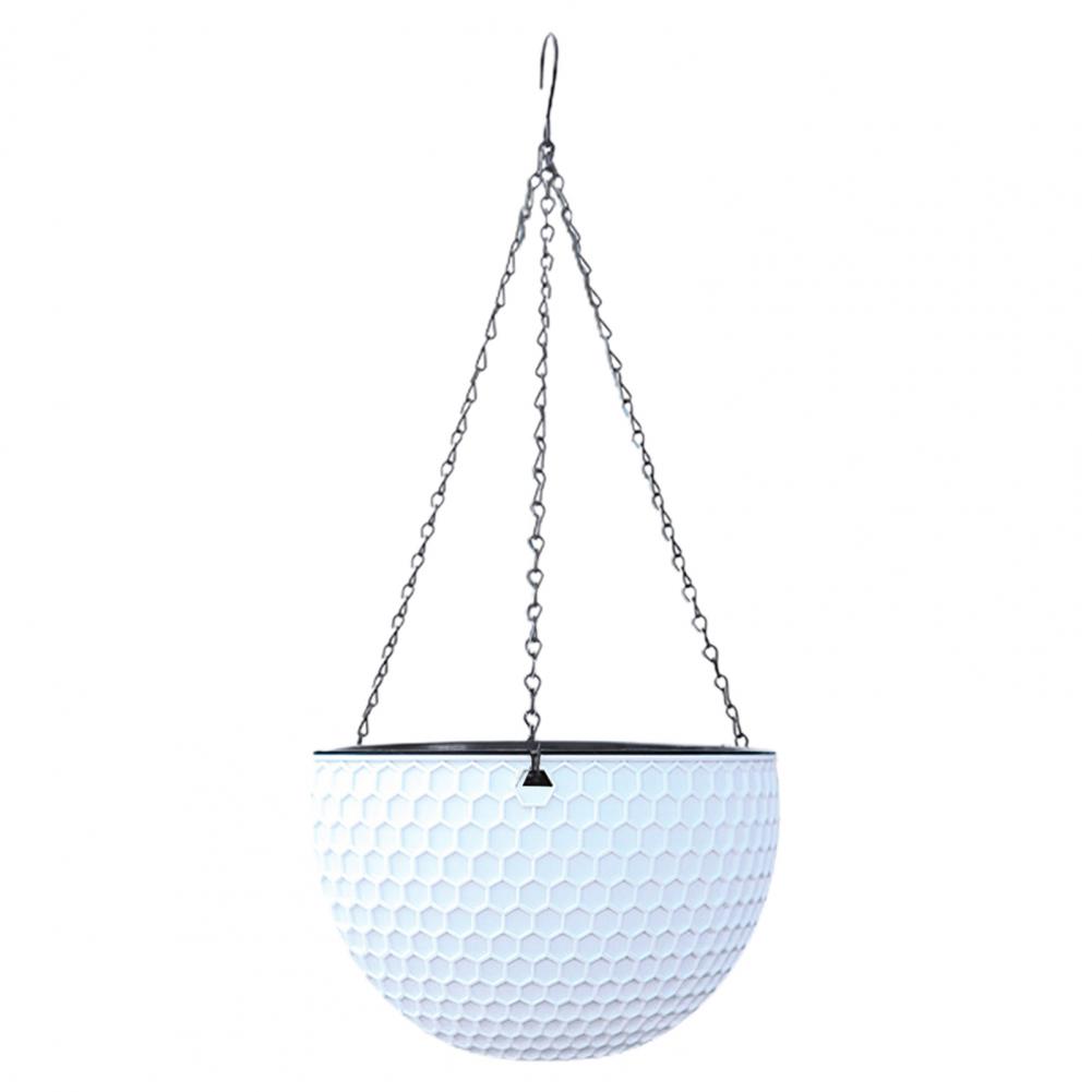 Beau pot de fleur extérieur en résine étanche, panier de plantes, auto-absorption d'eau, 3 Tan: Bleu