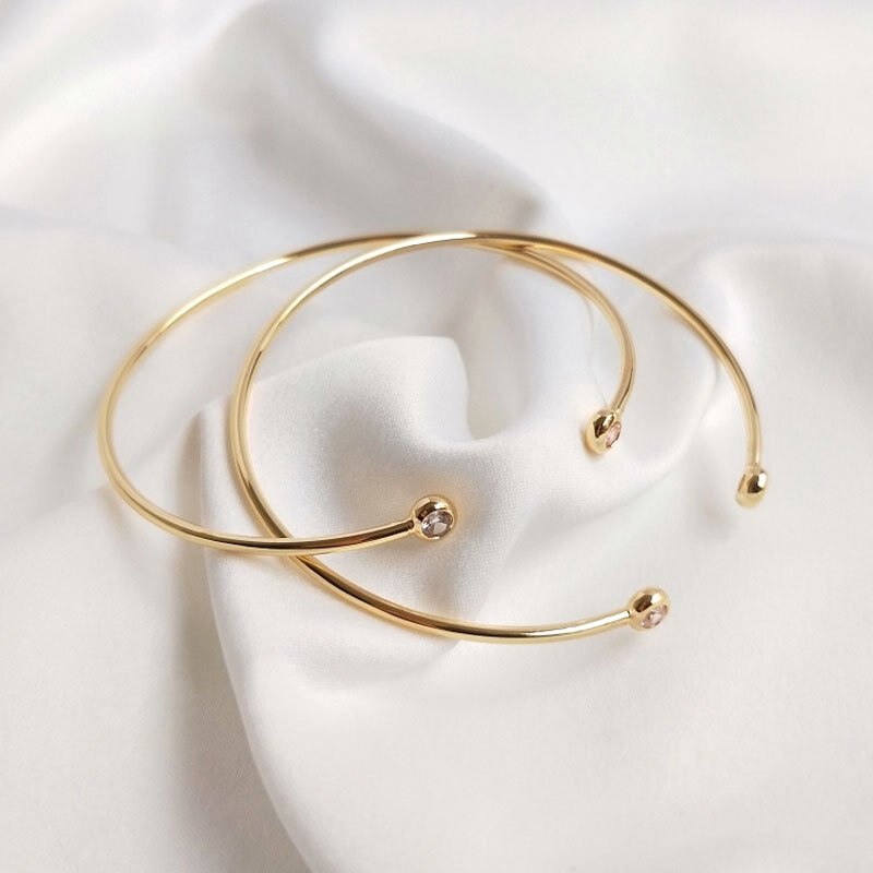 2Stck Koreanische Armbänder für Frauen Valentinstag mit Zirkon 14k Gold Überzogene Charme für Schmuck Machen DIY Durcheinander Zubehör