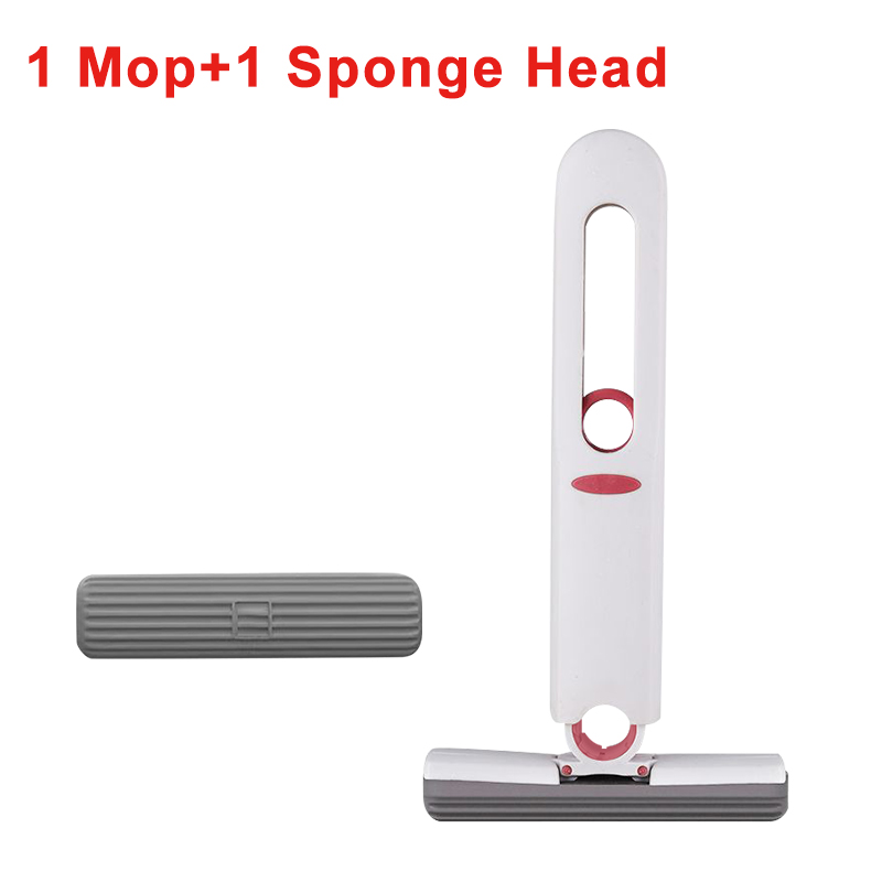 Draagbare Mini Spons Mop Handvrij Wassen Opvouwbare Zelf Knijp CleaningMop Nat En Droog Gebruik Super AbsorbentMop Voor Badkamer Keuken: Blauw