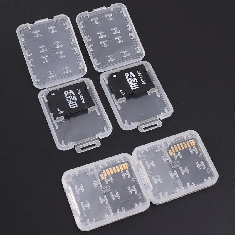 8in1 Sim-kaart Opbergdoos Transparante Geheugenkaarten Case Waterbestendig Houder Cover voor Micro SD SDHC TF Geheugenkaarten mini Box