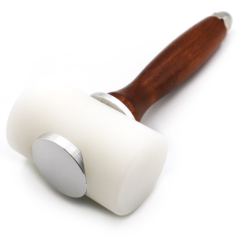 1pcs Leather Hammer Durable Wood Handle Rubber Hammer Leather Punching Hammer Cutting Assist Tool DIY Leather Tools