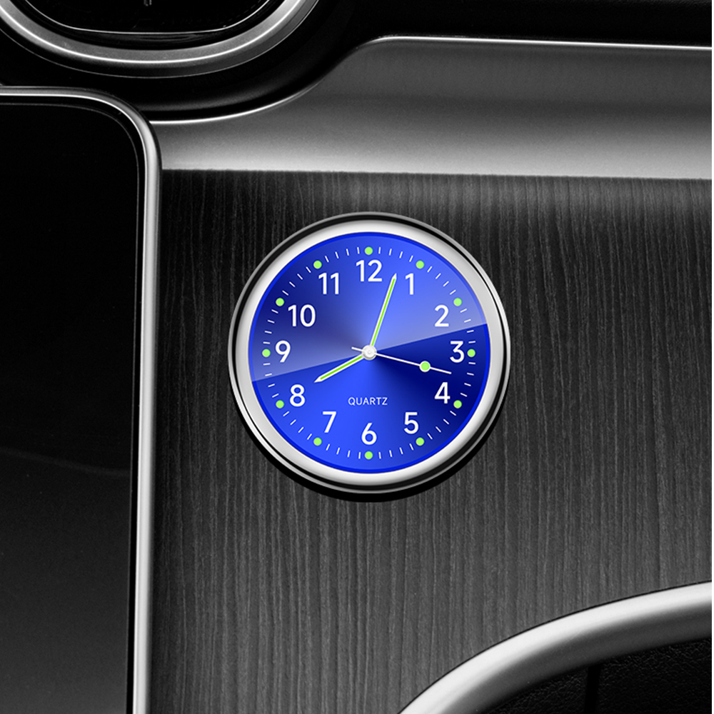 Car Clock Luminous Automobiles Internal Stick-On Mini Digital Watch Mechanics Quartz Clocks Auto Ornament Car Accessories: Gold
