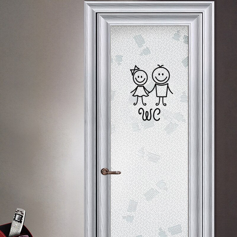 Men and women cartoon toilet wall decal for bathroom decor vinyl decal for home waterproof poster door stickers toilet sign