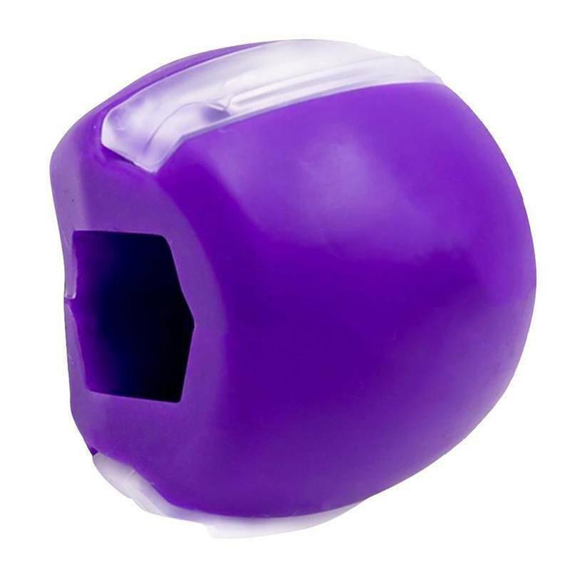 1pc kiselgel käklinje träning boll muskel träning fitness boll hals ansikts toning käke storlek käk muskel träning: Lila