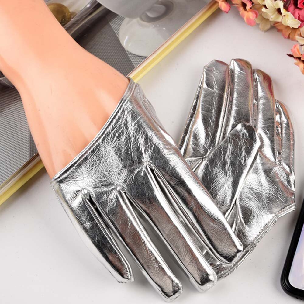 Women's Leather Gloves Half Palm Gloves Half Full Finger Driving Show Jazz Gloves Pole Dance Performance Gloves
