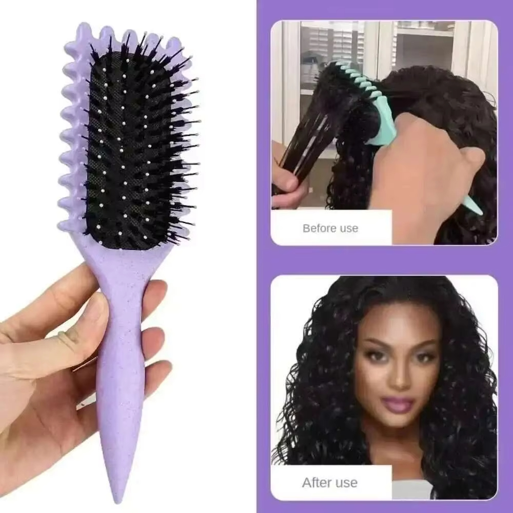 Styling-Bürste für lockiges Haar, Locken-Haarbürste zum Kämmen und Formen von Locken für Männer und Frauen, reduziert Ziehwerkzeuge