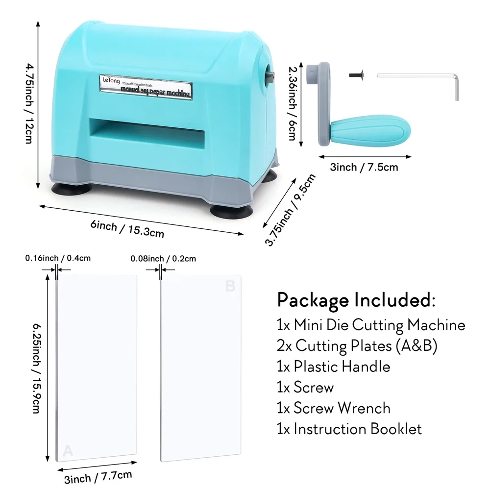 Mini troqueladora Manual portátil, máquina de grabado en papel troquelado y troquelado para hacer tarjetas, herramienta artesanal DIY para álbumes de recortes: Verde claro