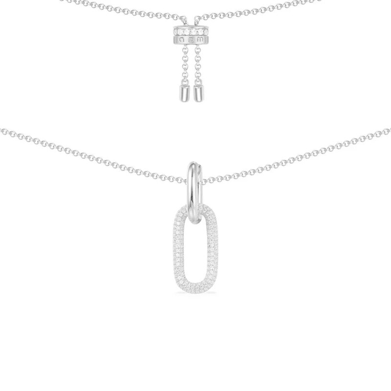 S925 sterling zilveren sieraden 1:1 kopieën, ketting, camouflage verstelbare ketting, donkergrijze zilveren sieraden: Apm ketting 01