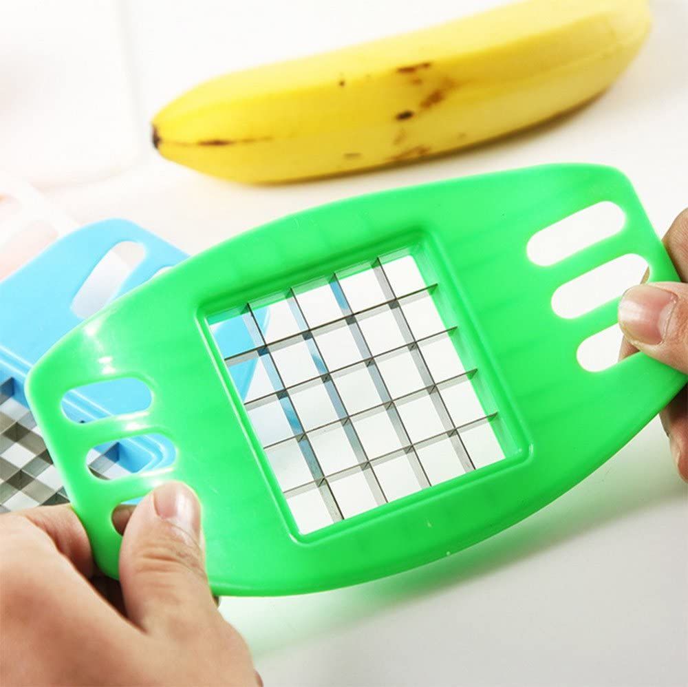 Potato Chip Cutter Stainless Steel Cutter Easy grip Vegetable French Fry Chopper Chips Making Tool Kitchen Gadgets Accessories