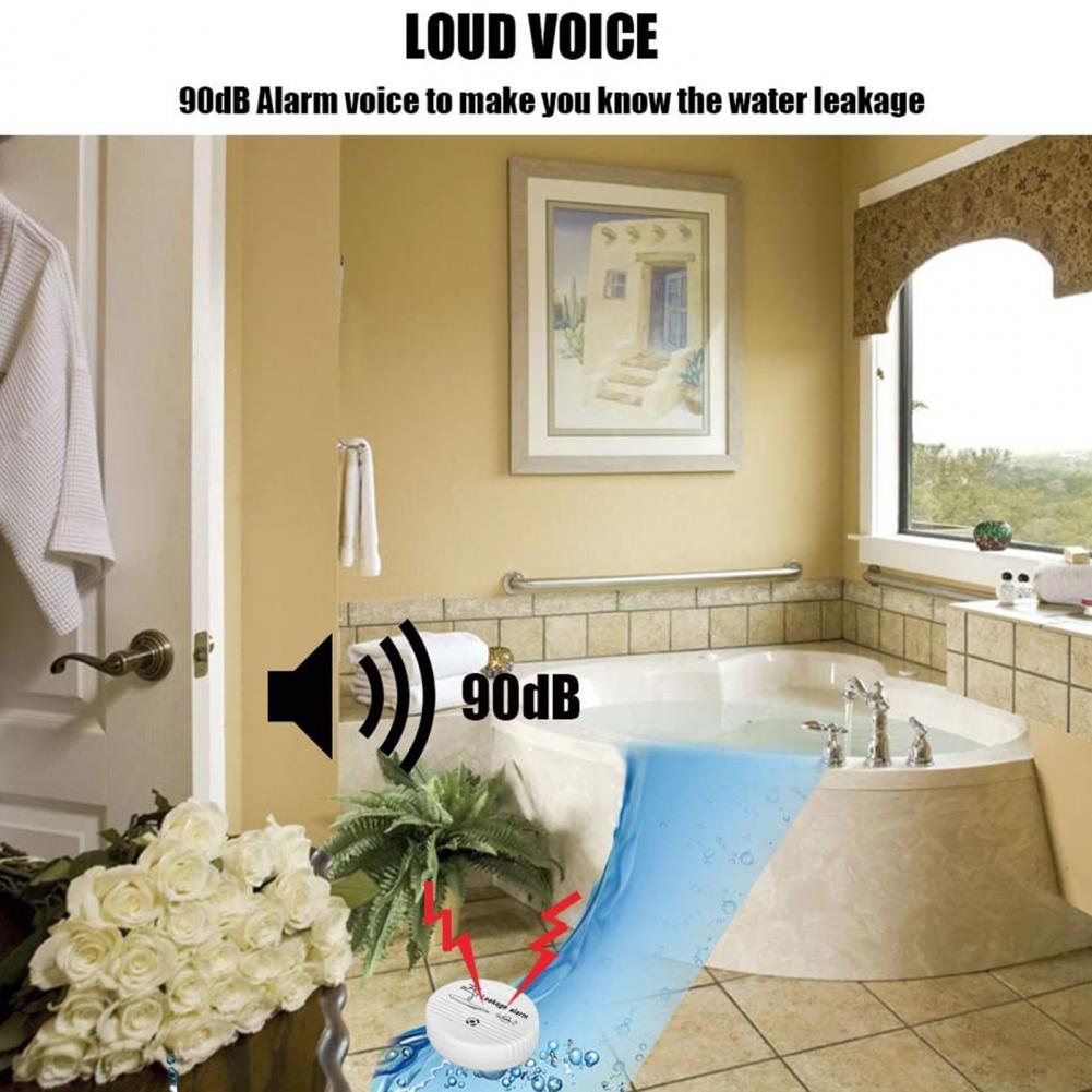 Draadloze Waterlek Sensor Alarm Plastic Home Vloeibare Lekkage Detectie-Buzzer