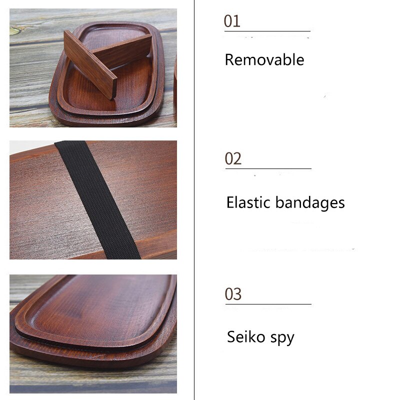 Japanese Style Minimalist Willow Jujube Wood Lunch Box Rectangular Wooden Portable Bento Box Container Storage Eco Friendly