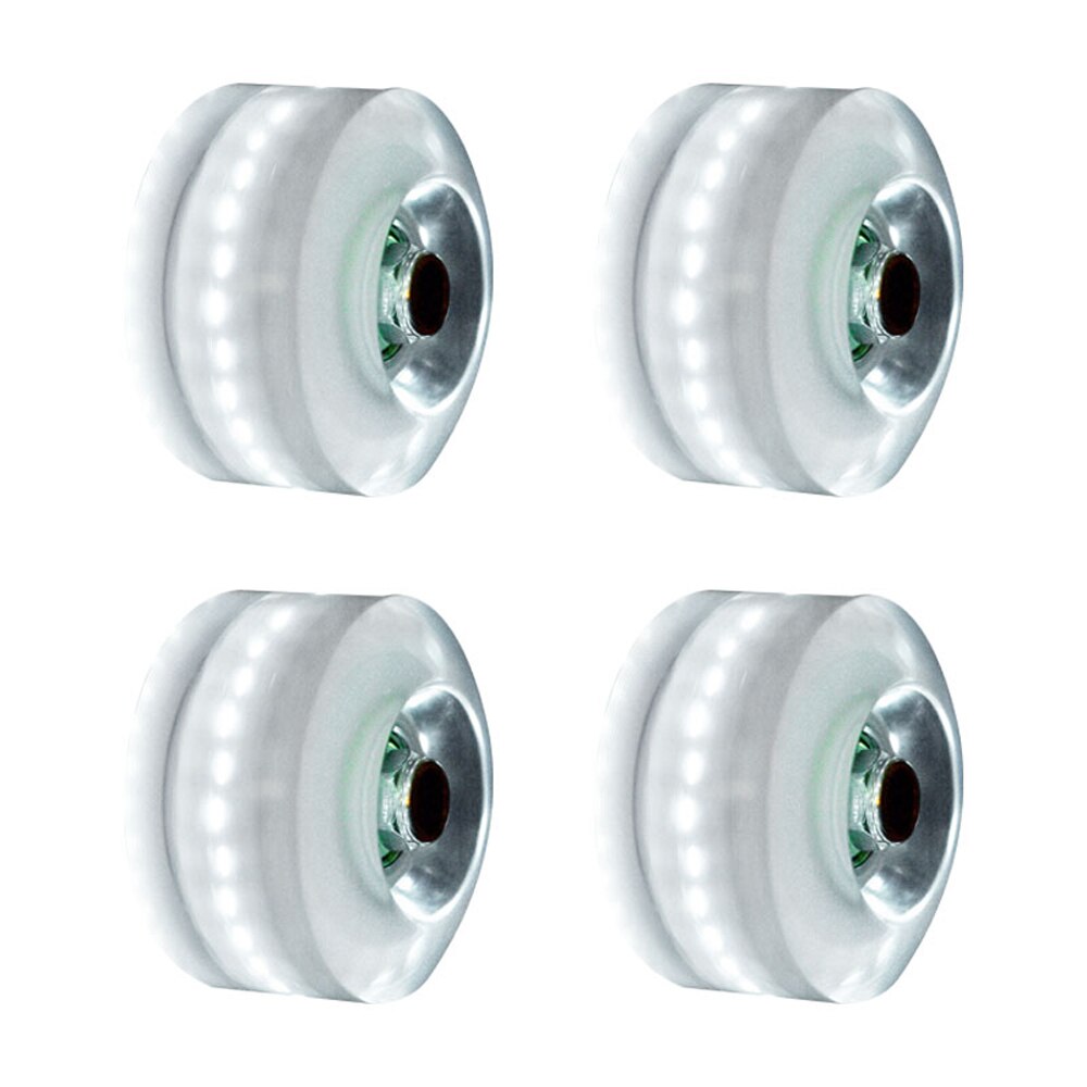 4PC Double Row Wheel Slide Shoes Light Wheel Four Wheel Roller Skate Flash Wheel Skates Roller Double Row Roller Skates: White