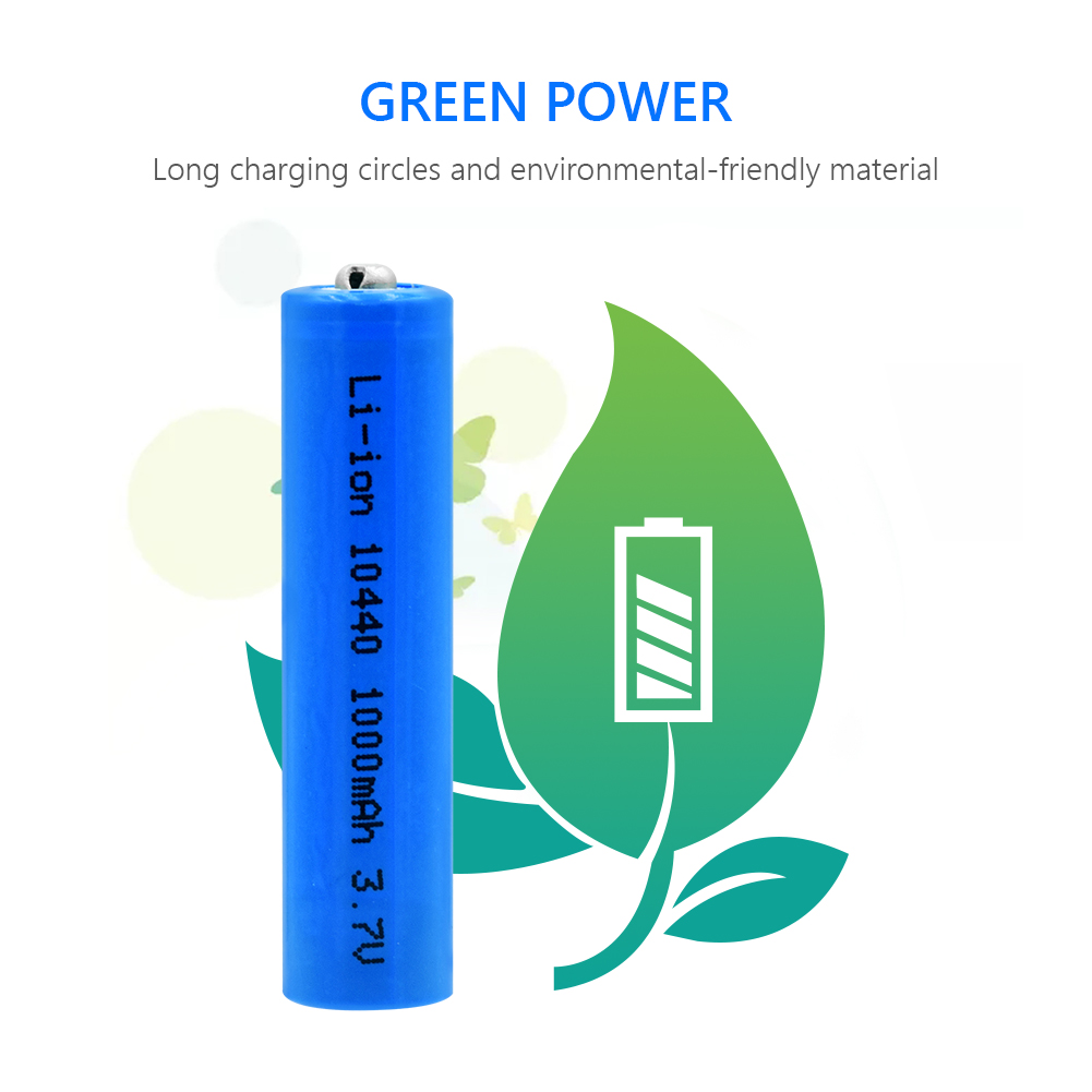10440 capacity Battery 1000mAh 3.7V Rechargeable Lithium ion AAA Batteries Button Top Li-ion Batteries FLASHLIGHT SHAVER 4PCS