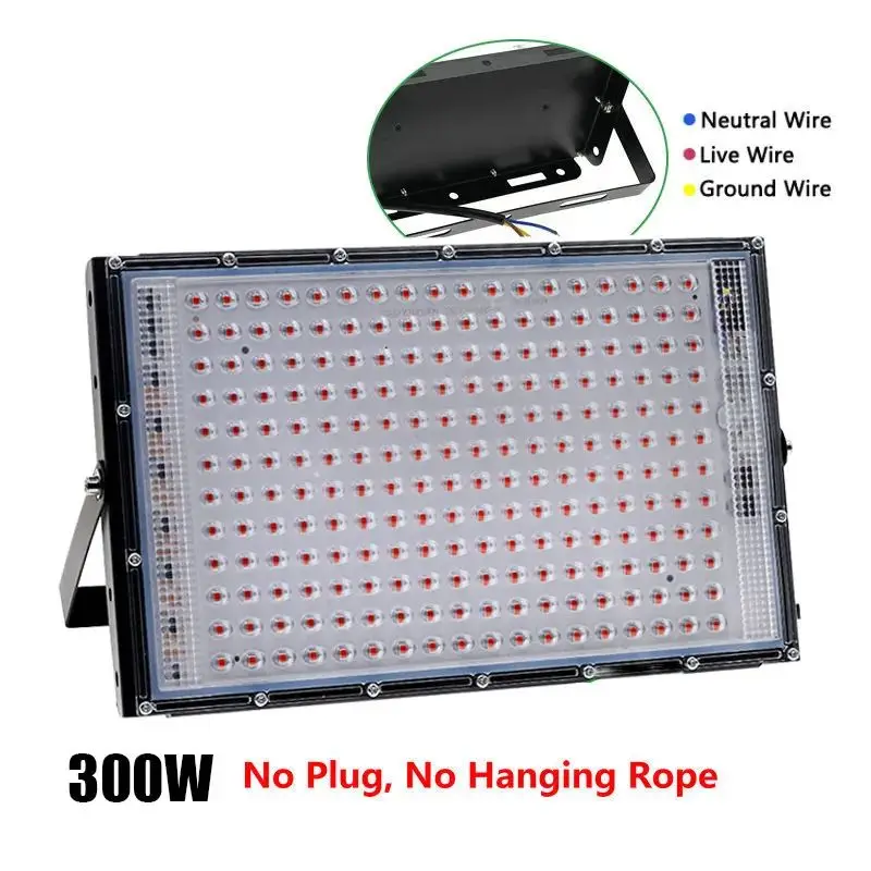 Lámpara de planta de espectro completo, luz Led para cultivo de interiores, 50W, 100W, 200W, 300W, luz Led para cultivo hidropónico, fitoamplificador de flores vegetales: RGB