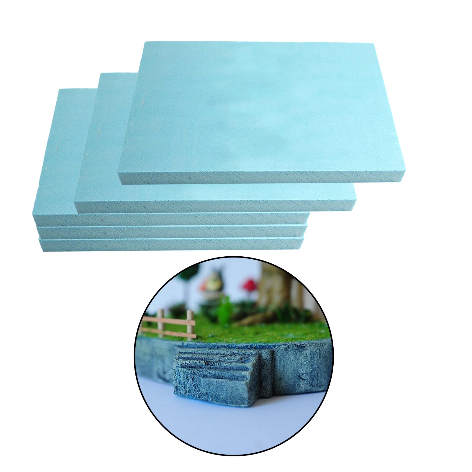 5 stk skumplate hobbyskum 30cm x 20cm x 2cm stk blå skumplate diy-modell byggesett
