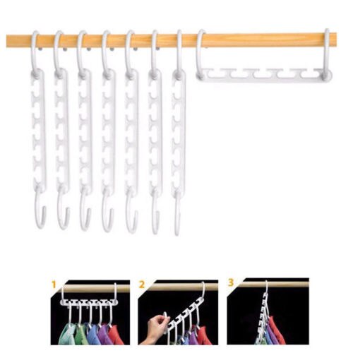 8 stuks multifunctionele ruimtebesparende kastorganizer magic wonder kledinghanger