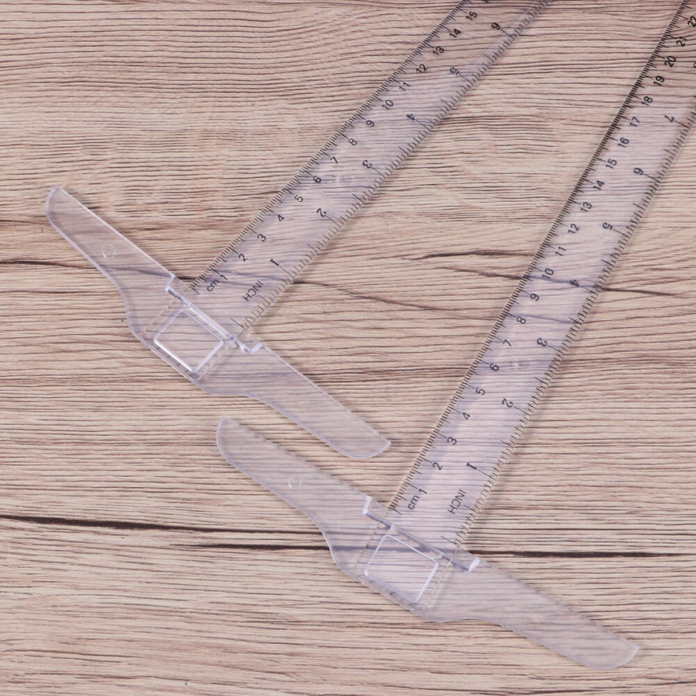 Règle en forme de T, règle transparente à Double face, outil de mesure en pouces/cm, de dessin en plastique, règle carrée en T pour l&#39;artisanat de bricolage, 2 pièces de 30Cm